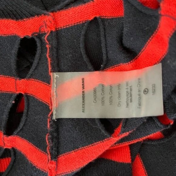 T by ALEXANDER WANG Scoop Neck Cropped Sweater Tee, Size L, Slit, Dolman, EUC - Picture 5 of 5